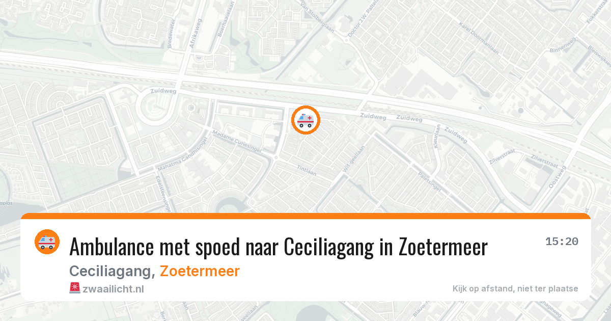 Ambulance met spoed naar Ceciliagang in Zoetermeer — 15 mrt 2026