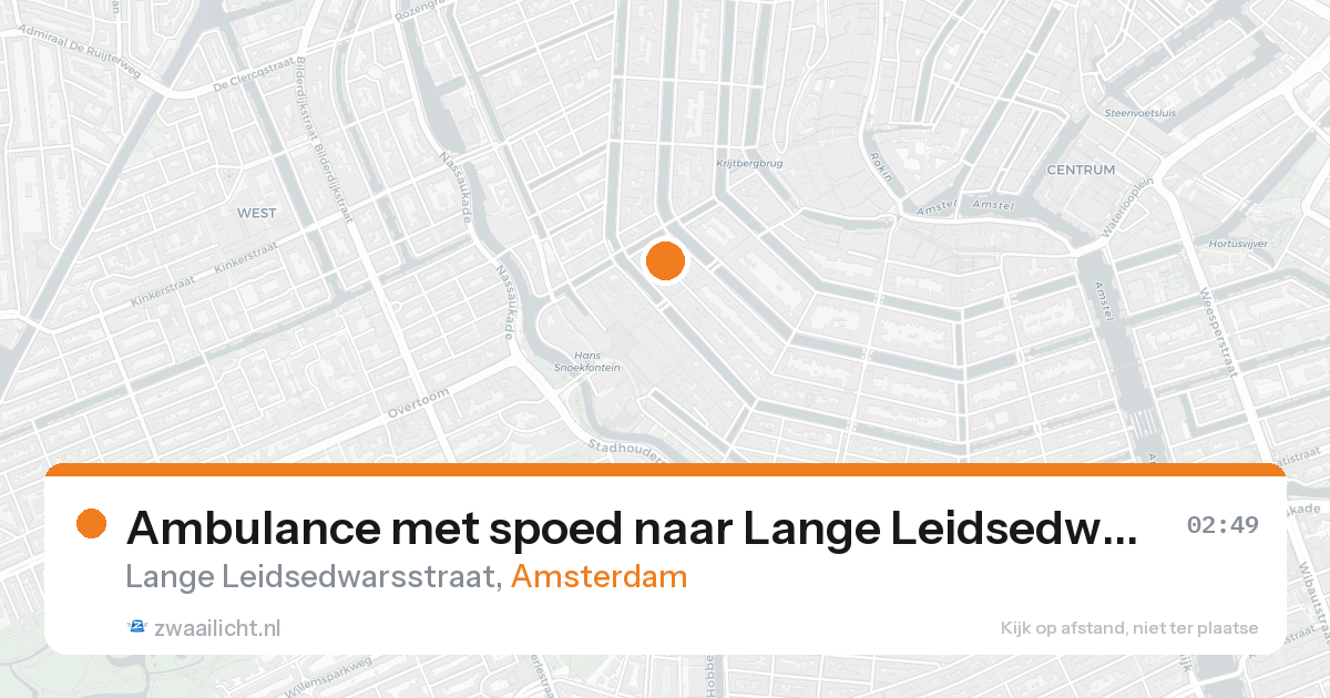 Ambulance met spoed naar Lange Leidsedwarsstraat in Amsterdam — 22 aug 2026