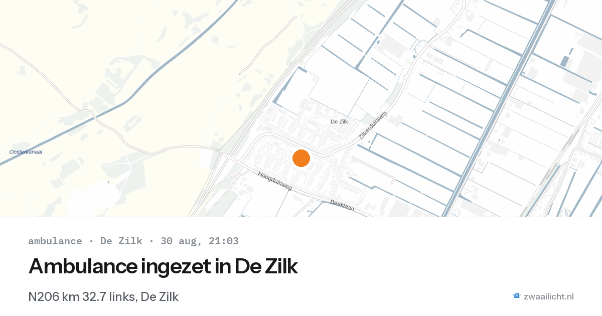 Ambulance ingezet in De Zilk — 30 aug 2026