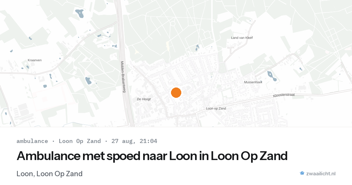 Ambulance met spoed naar Loon in Loon Op Zand — 27 aug 2026
