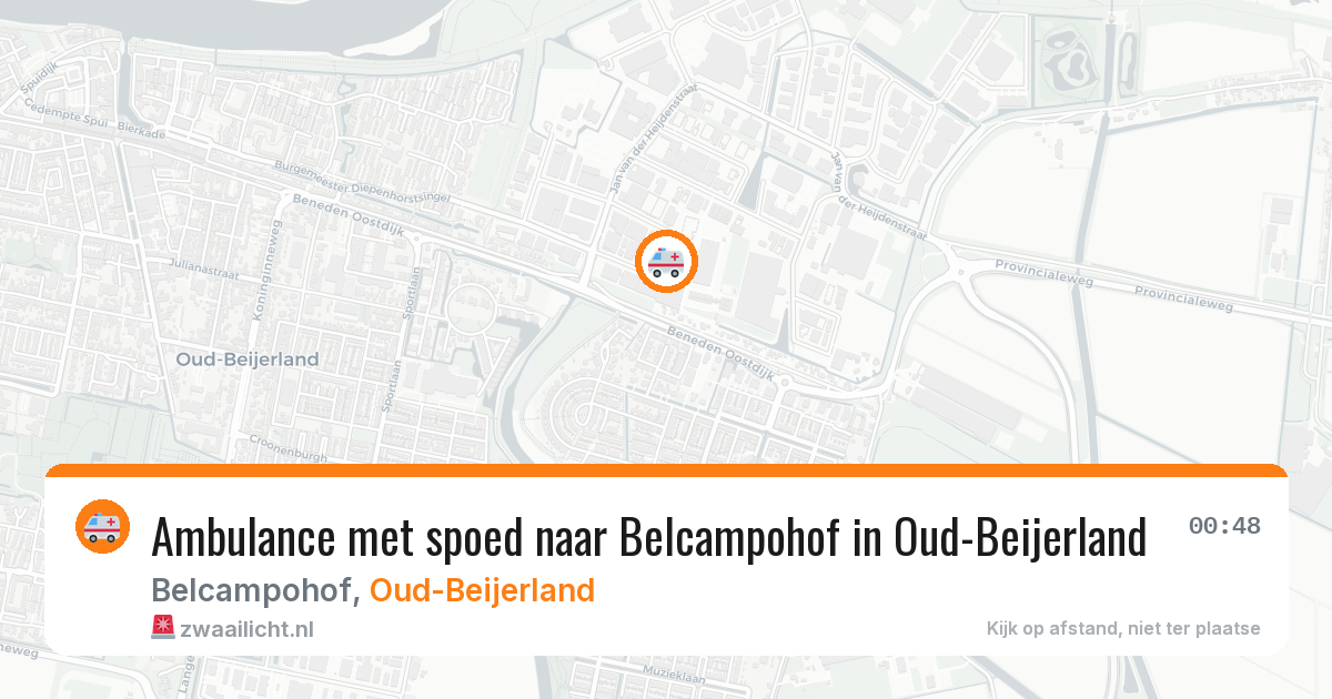 Ambulance met spoed naar Belcampohof in Oud-Beijerland — 4 aug 2026
