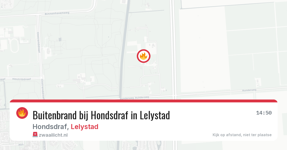 Buitenbrand bij Hondsdraf in Lelystad — 19 jun 2026