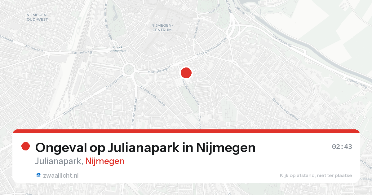 Ongeval op Julianapark in Nijmegen — 22 aug 2026