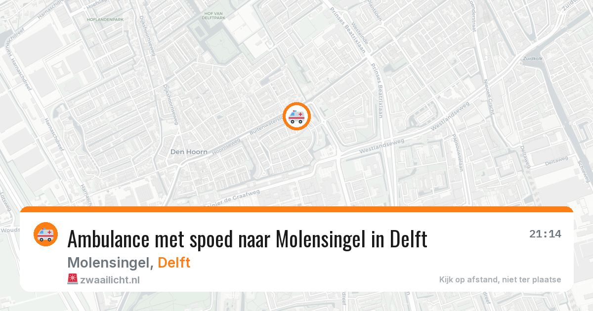 Ambulance met spoed naar Molensingel in Delft — 16 mrt 2026