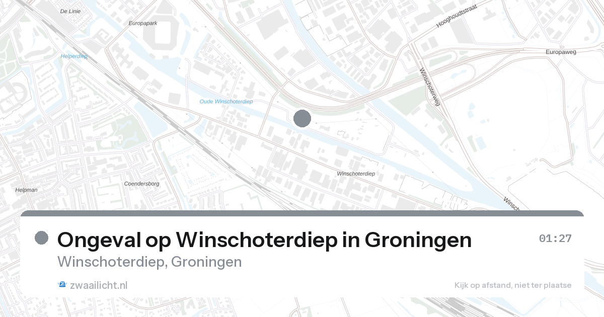 Ongeval op Winschoterdiep in Groningen — 7 feb 2026