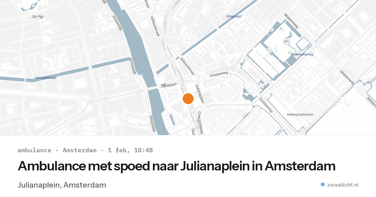 Ambulance met spoed naar Julianaplein in Amsterdam — 1 feb 2026