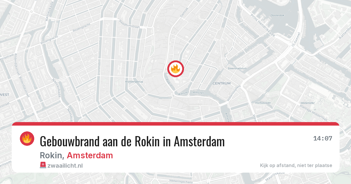Gebouwbrand aan de Rokin in Amsterdam — 28 mrt 2026