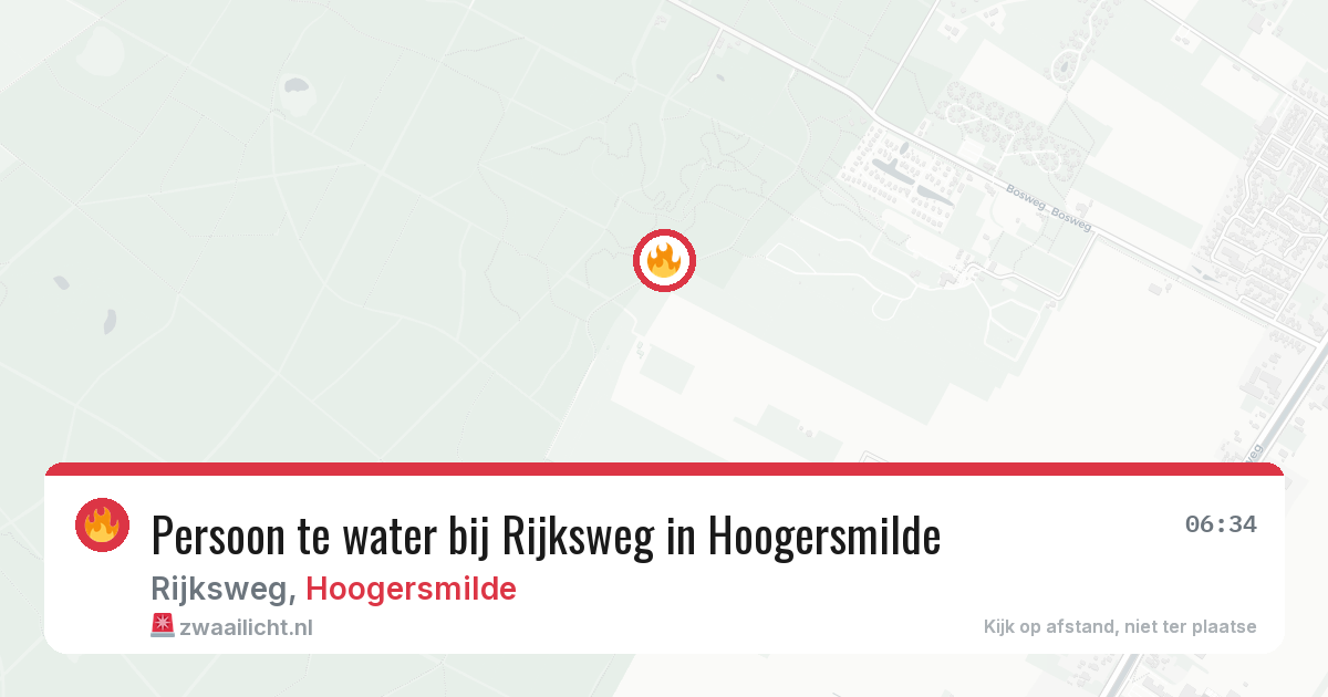 Persoon te water bij Rijksweg in Hoogersmilde — 17 mei 2026
