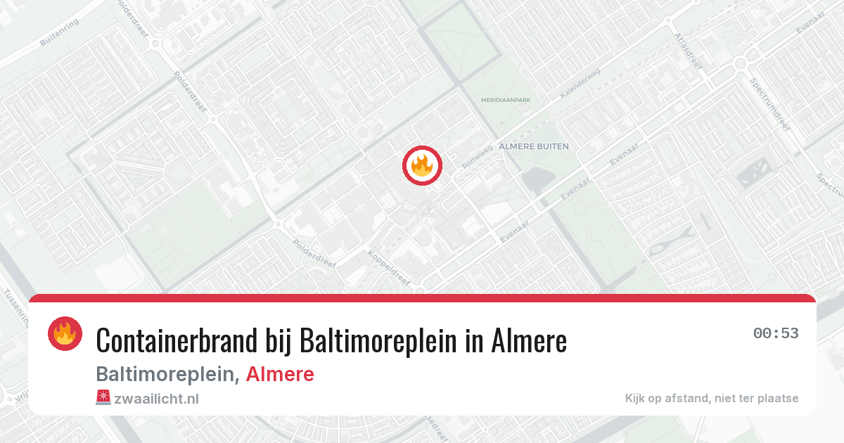 Containerbrand bij Baltimoreplein in Almere — 5 mei 2026