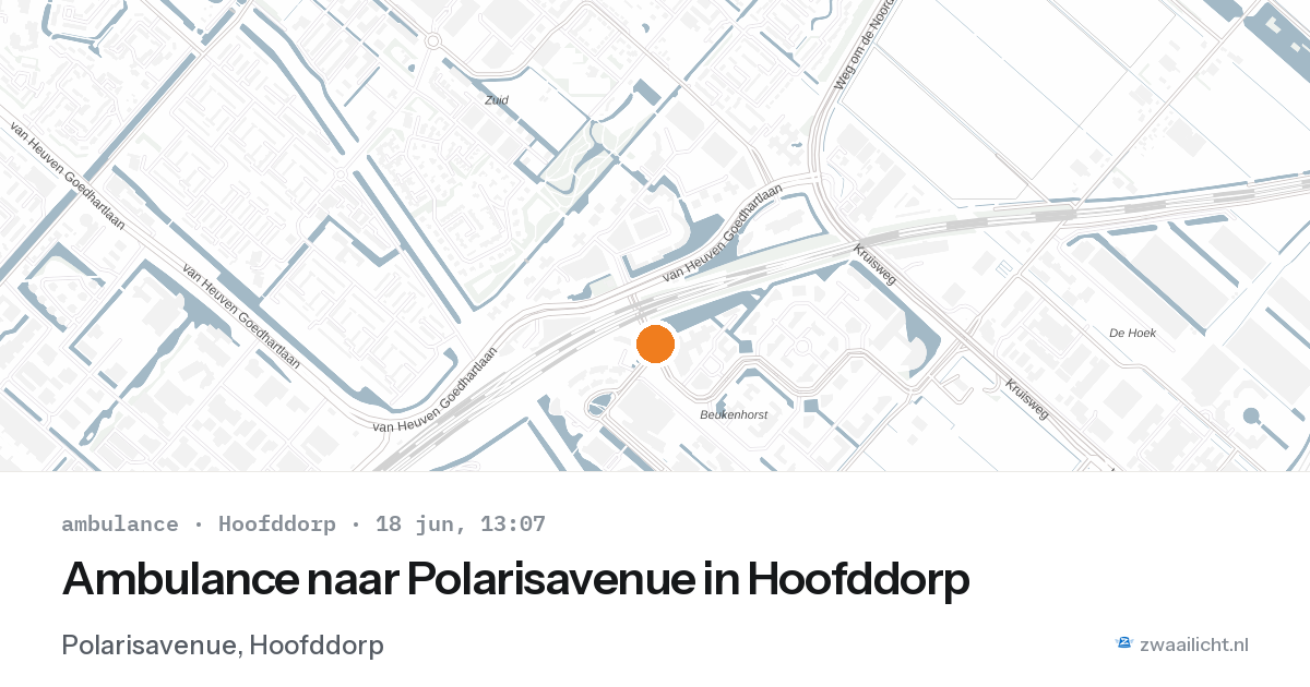 Ambulance naar Polarisavenue in Hoofddorp — 18 jun 2026