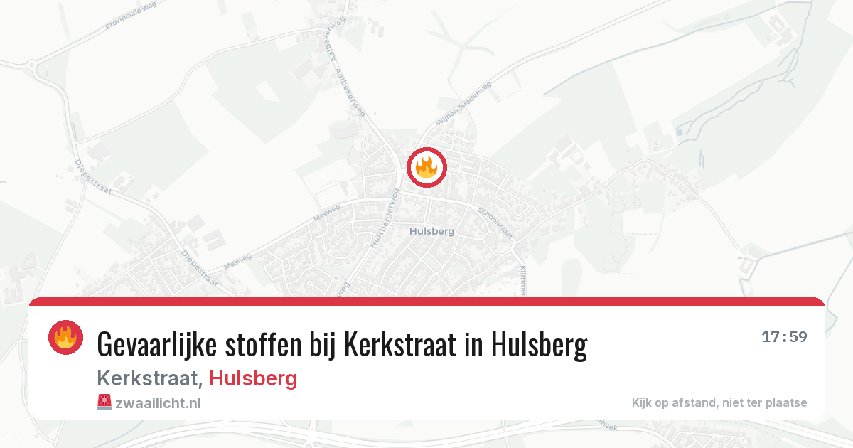 Gevaarlijke stoffen bij Kerkstraat in Hulsberg — 9 mei 2026