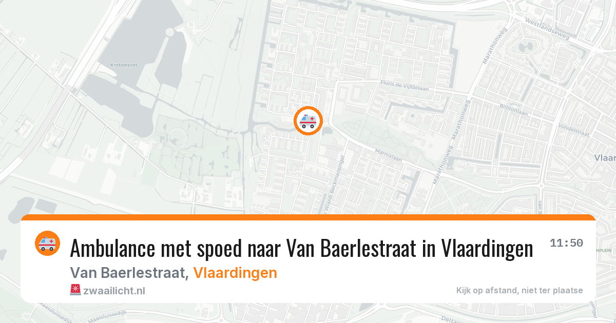 Ambulance met spoed naar Van Baerlestraat in Vlaardingen — 13 aug 2026