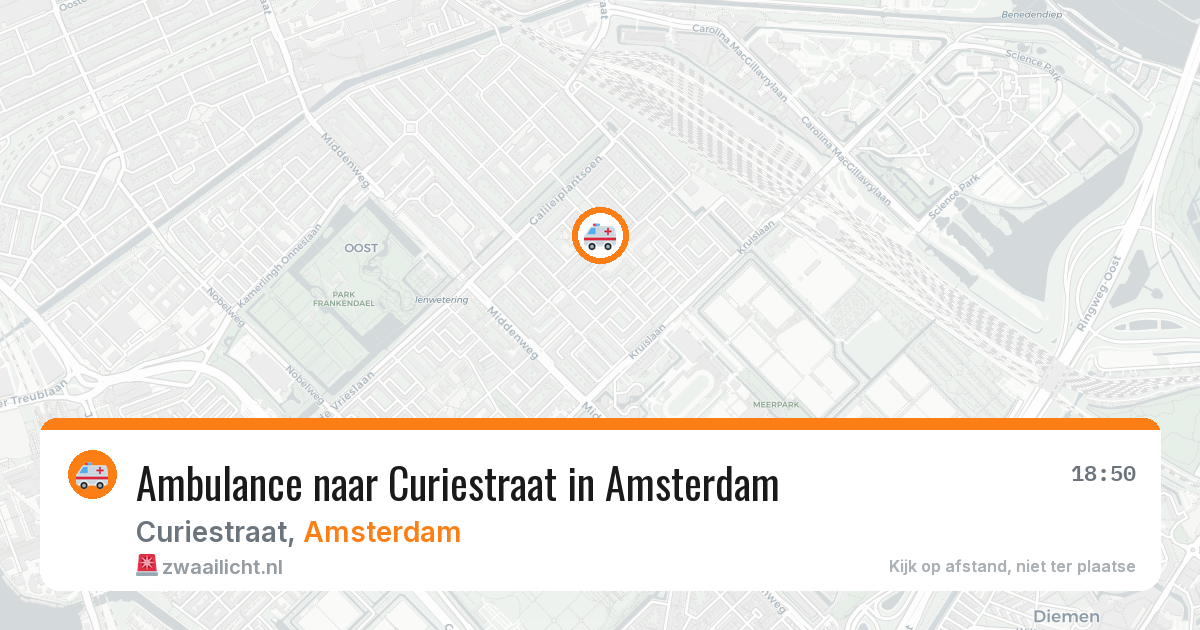 Ambulance naar Curiestraat in Amsterdam — 14 aug 2026