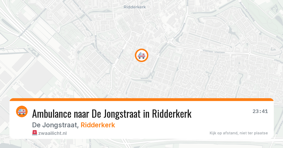 Ambulance naar De Jongstraat in Ridderkerk — 27 mei 2026