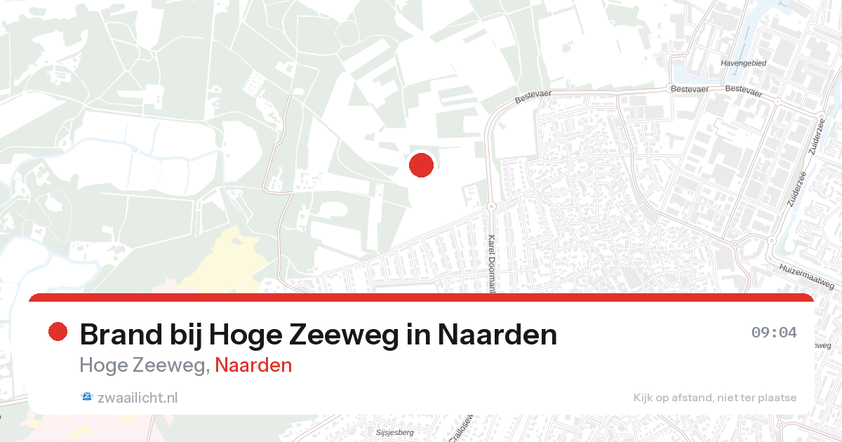 Brand bij Hoge Zeeweg in Naarden — 28 aug 2026