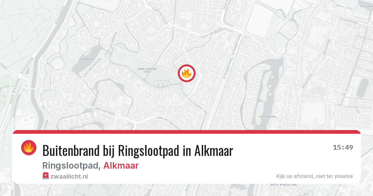 Buitenbrand bij Ringslootpad in Alkmaar — 9 jun 2026