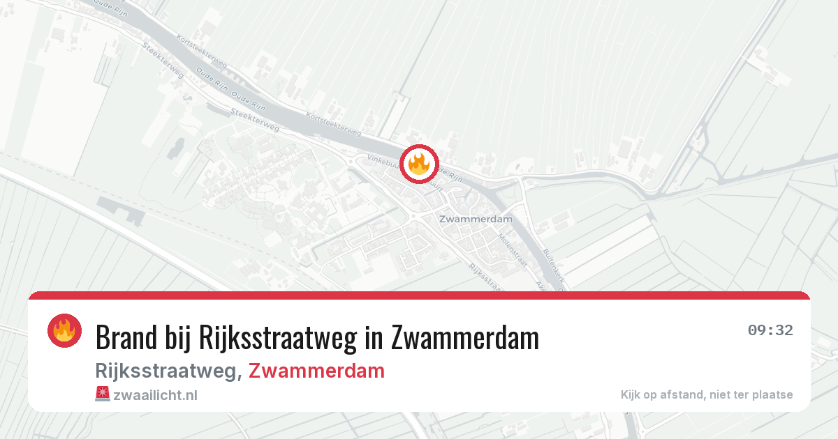 Brand bij Rijksstraatweg in Zwammerdam — 29 jun 2026