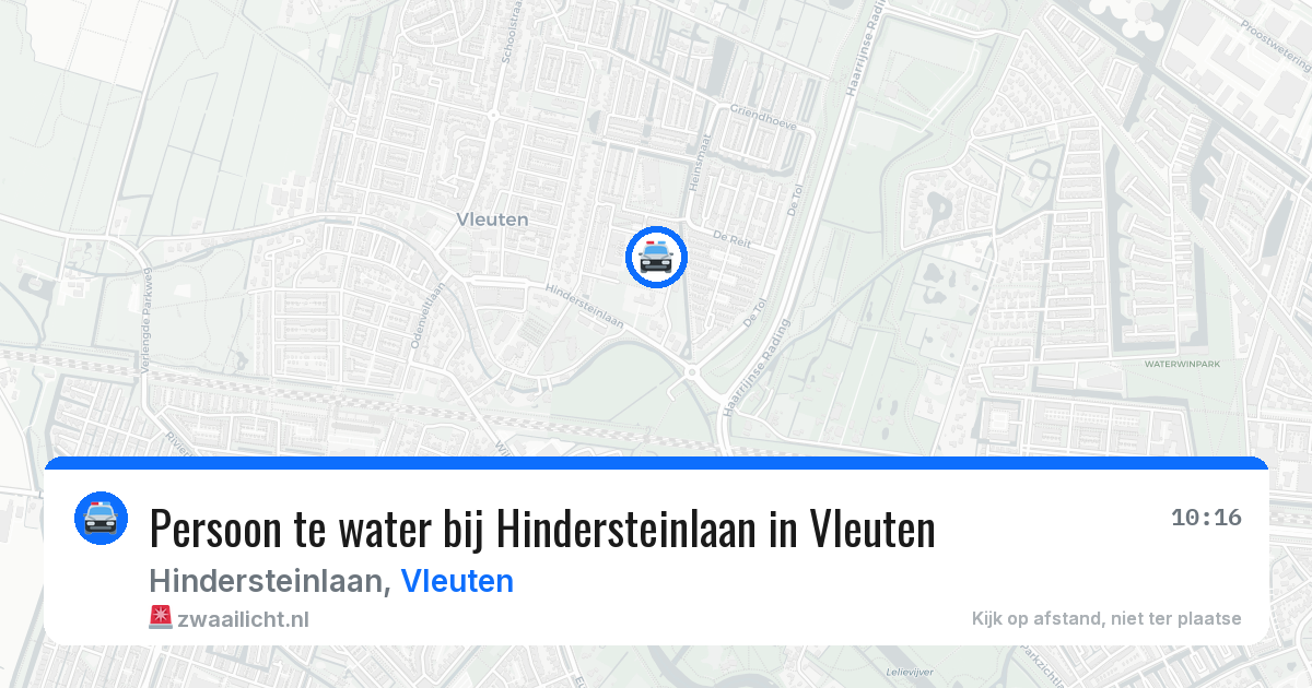 Persoon te water bij Hindersteinlaan in Vleuten — 22 jan 2026