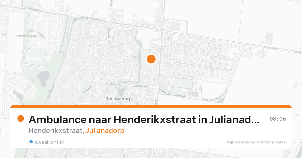 Ambulance naar Henderikxstraat in Julianadorp — 2 jun 2026