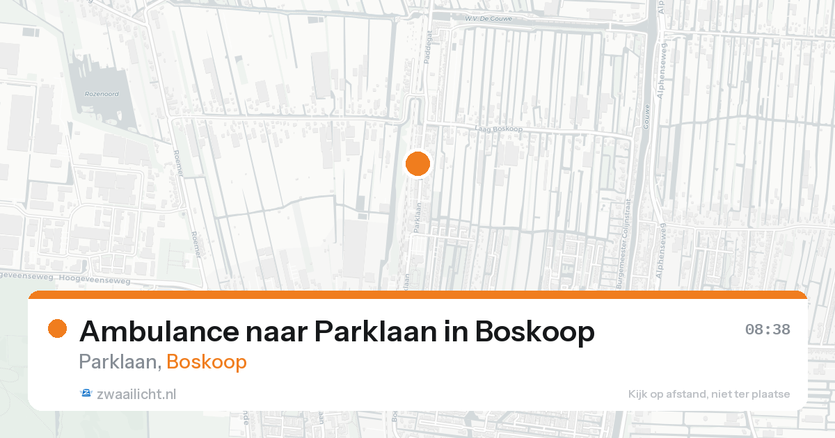 Ambulance naar Parklaan in Boskoop — 25 aug 2026