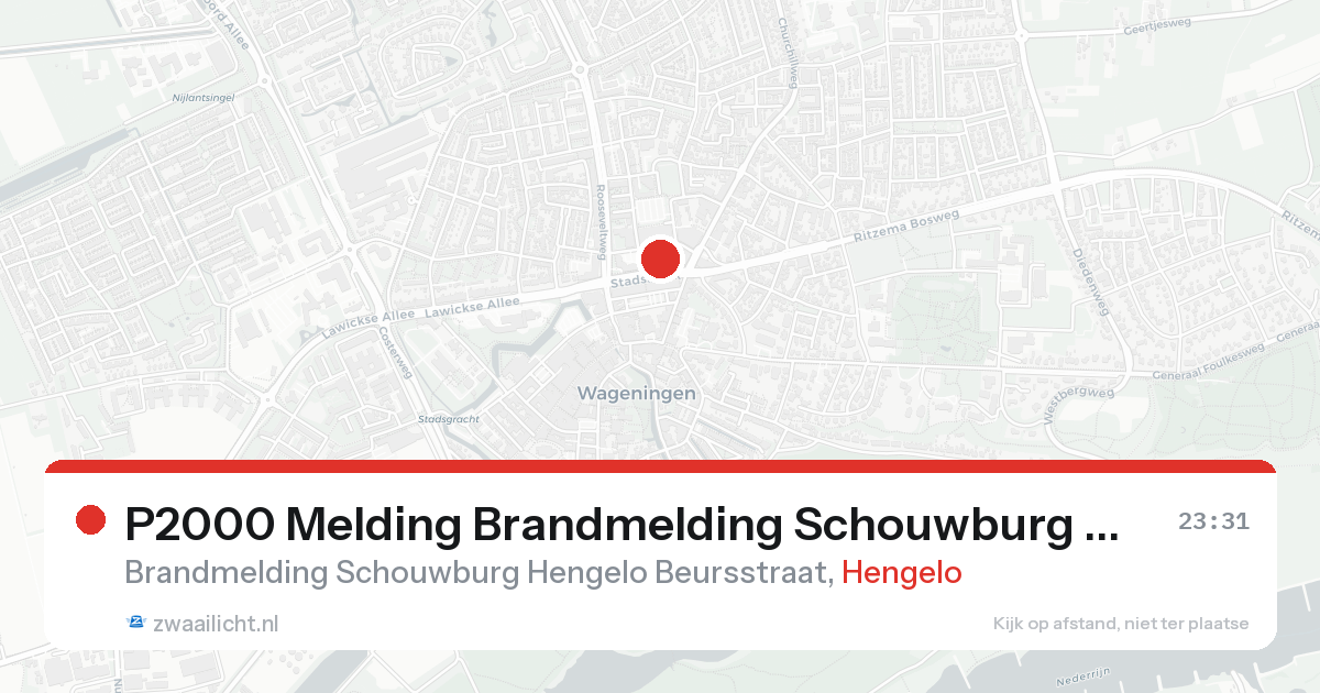 P2000 Melding Brandmelding Schouwburg Hengelo Beursstraat, Hengelo — 30 jan 2026