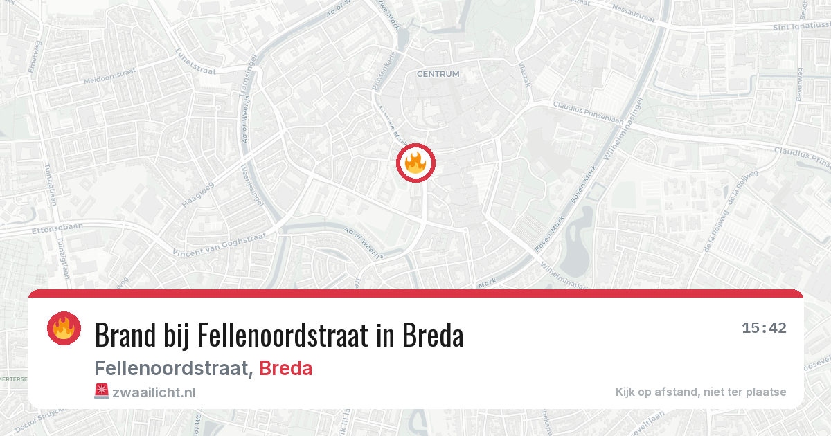 Brand bij Fellenoordstraat in Breda — 4 jun 2026