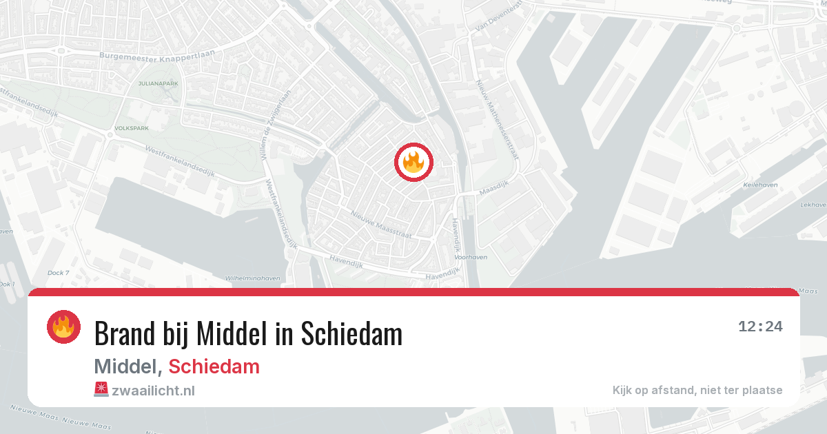 Brand bij Middel in Schiedam — 12 jul 2026