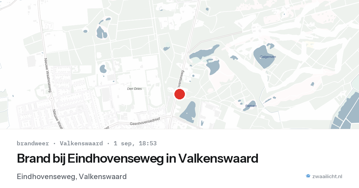 Brand bij Eindhovenseweg in Valkenswaard — 1 sep 2026