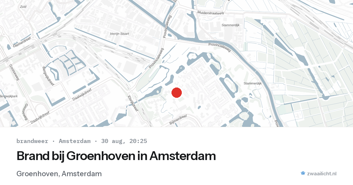 Brand bij Groenhoven in Amsterdam — 30 aug 2026