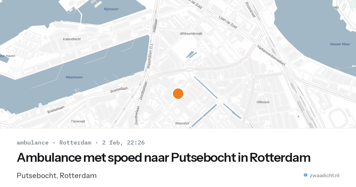 Ambulance met spoed naar Putsebocht in Rotterdam — 2 feb 2026