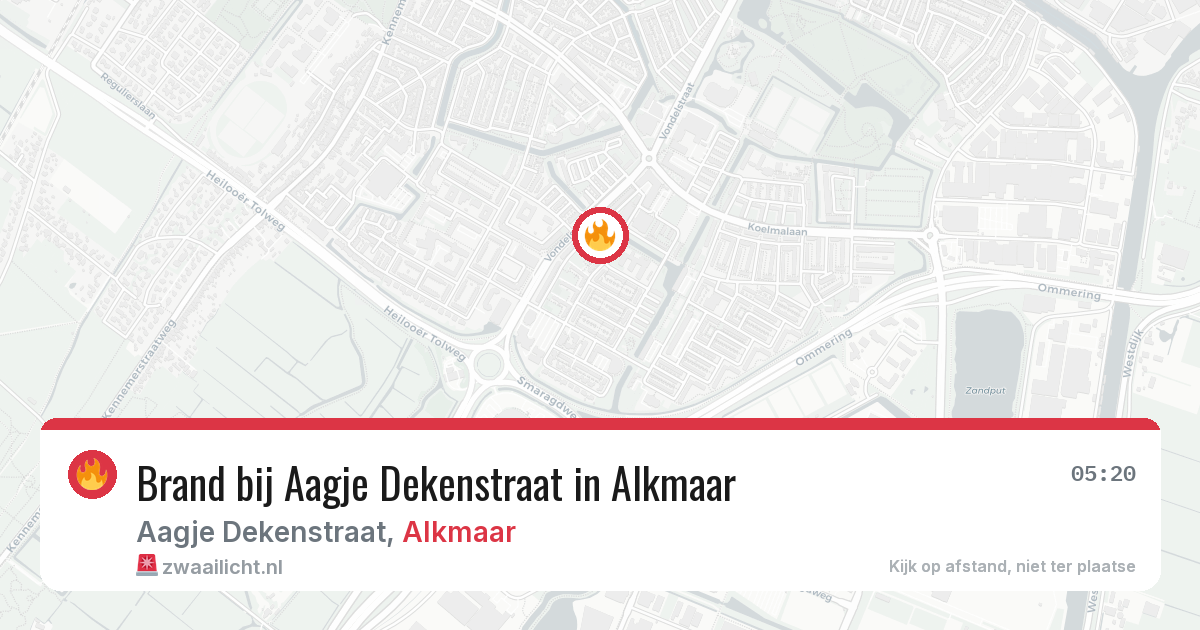 Brand bij Aagje Dekenstraat in Alkmaar — 18 apr 2026