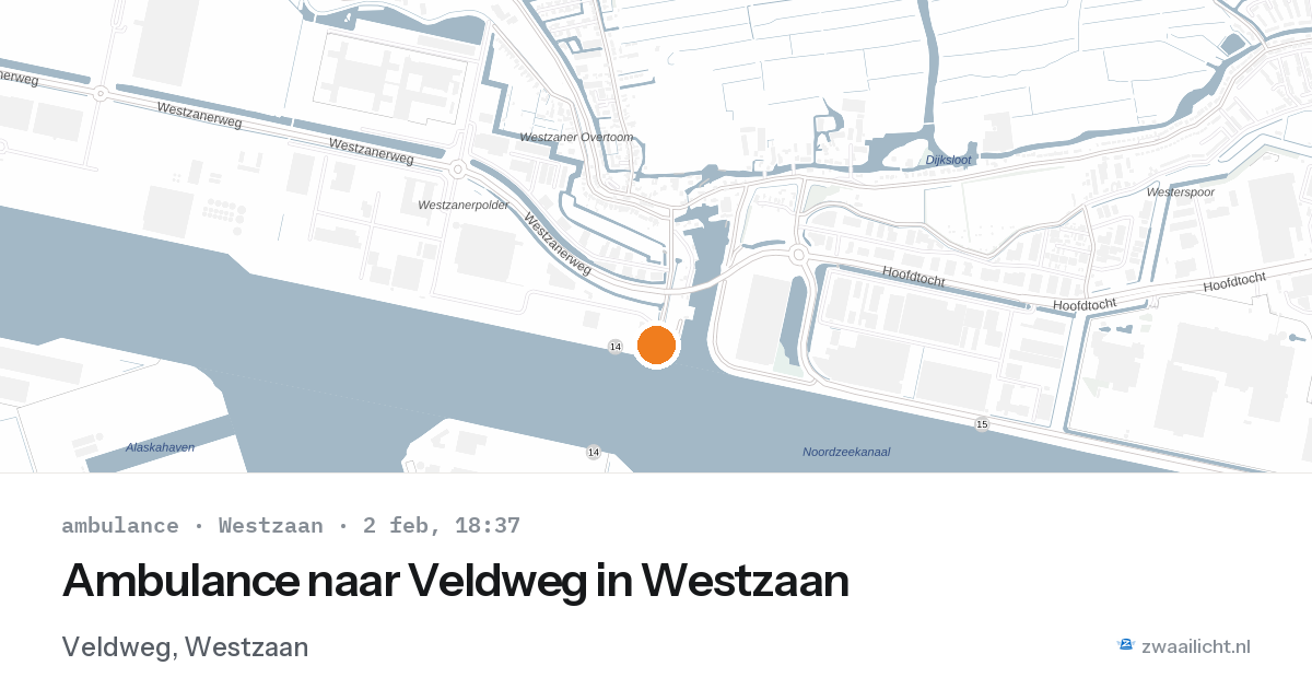 Ambulance naar Veldweg in Westzaan — 2 feb 2026