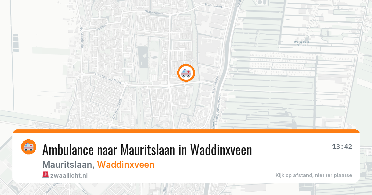 Ambulance naar Mauritslaan in Waddinxveen — 17 jul 2026