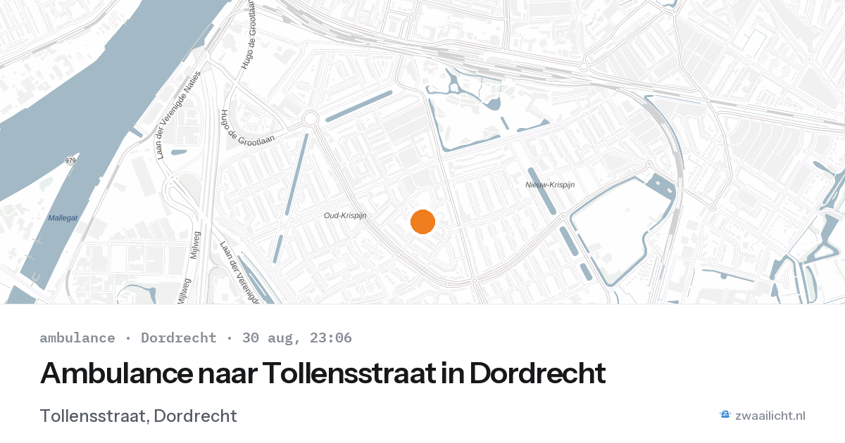 Ambulance naar Tollensstraat in Dordrecht — 30 aug 2026