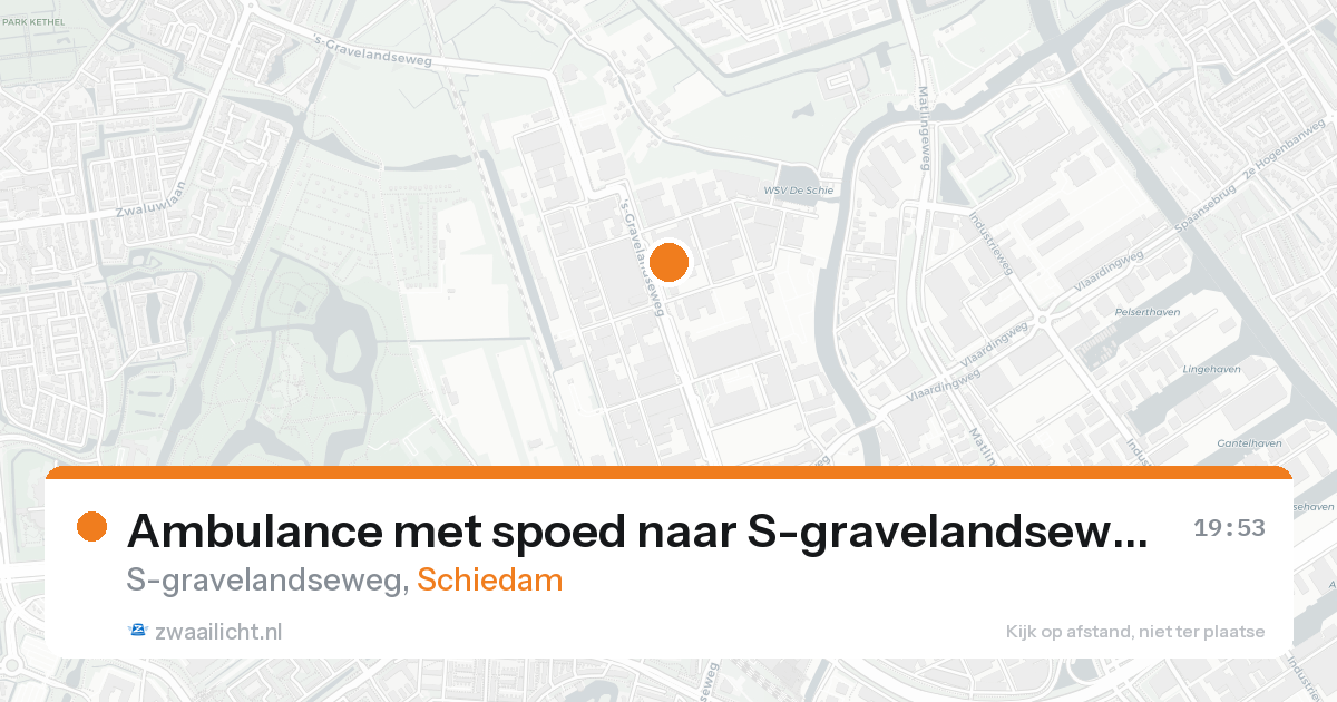Ambulance met spoed naar S-gravelandseweg in Schiedam — 20 aug 2026