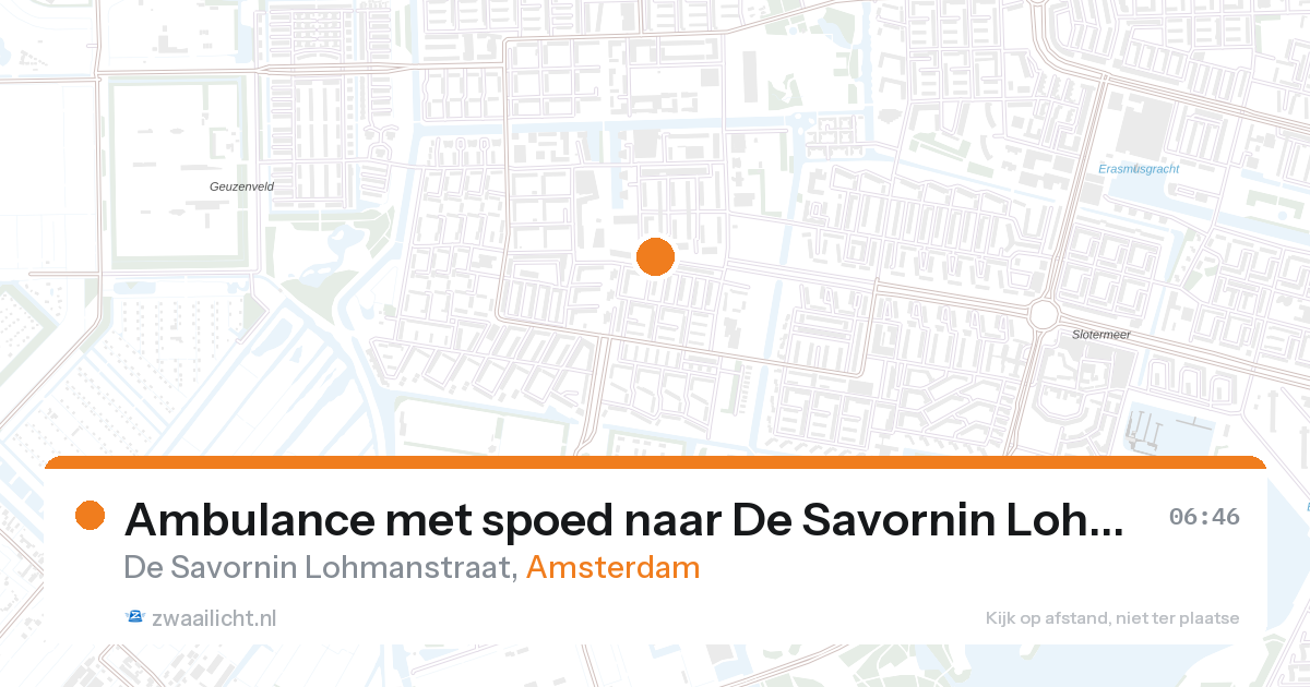 Ambulance met spoed naar De Savornin Lohmanstraat in Amsterdam — 27 aug 2026