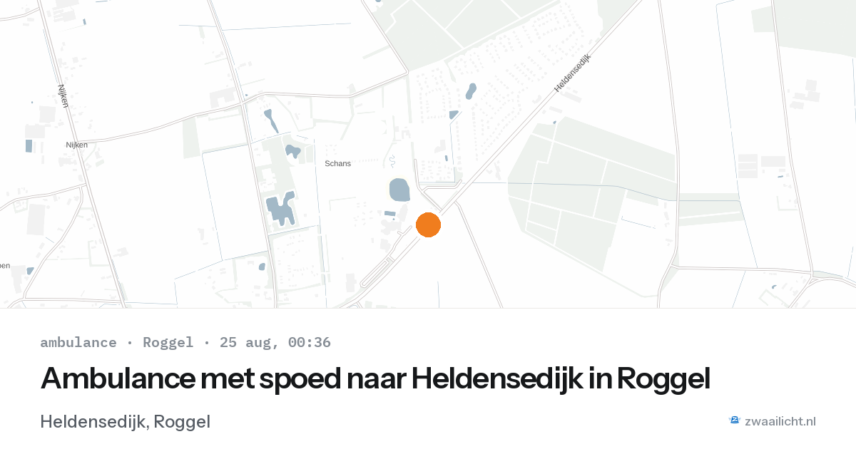 Ambulance met spoed naar Heldensedijk in Roggel — 24 aug 2026