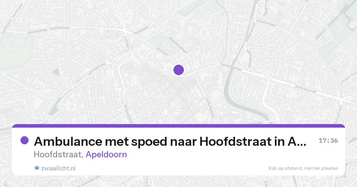 Ambulance met spoed naar Hoofdstraat in Apeldoorn — 17 aug 2026