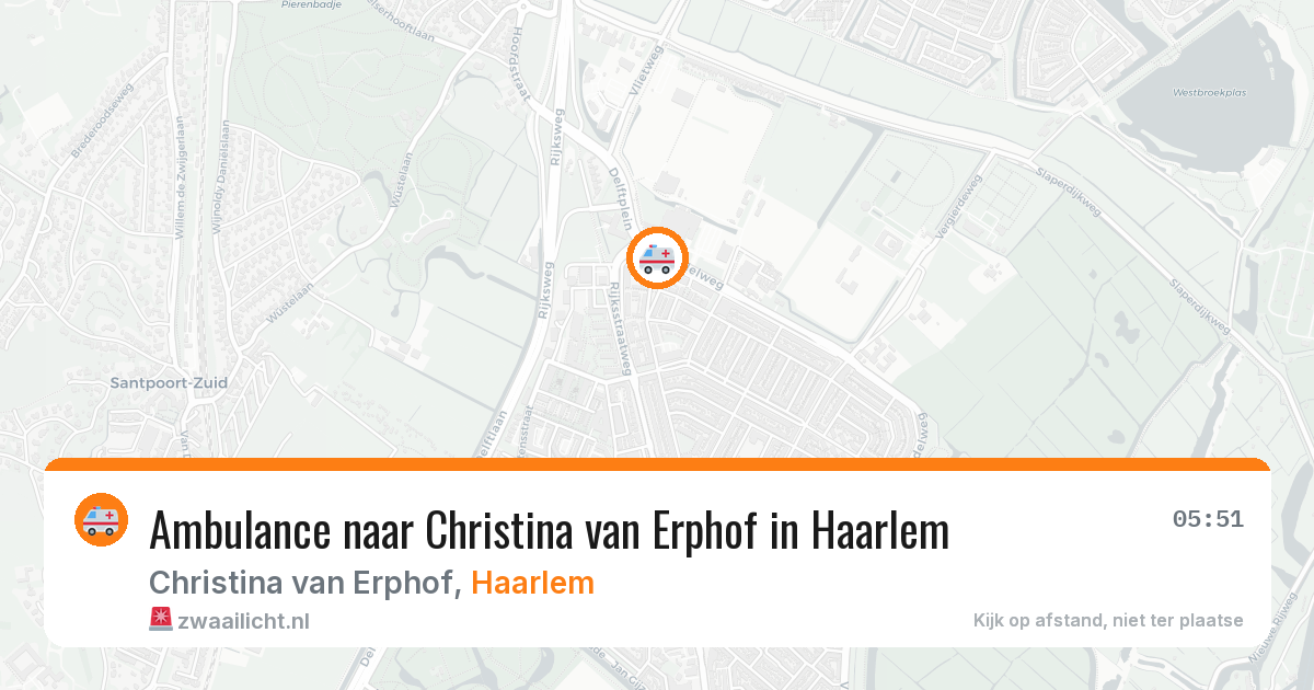 Ambulance naar Christina van Erphof in Haarlem — 7 aug 2026