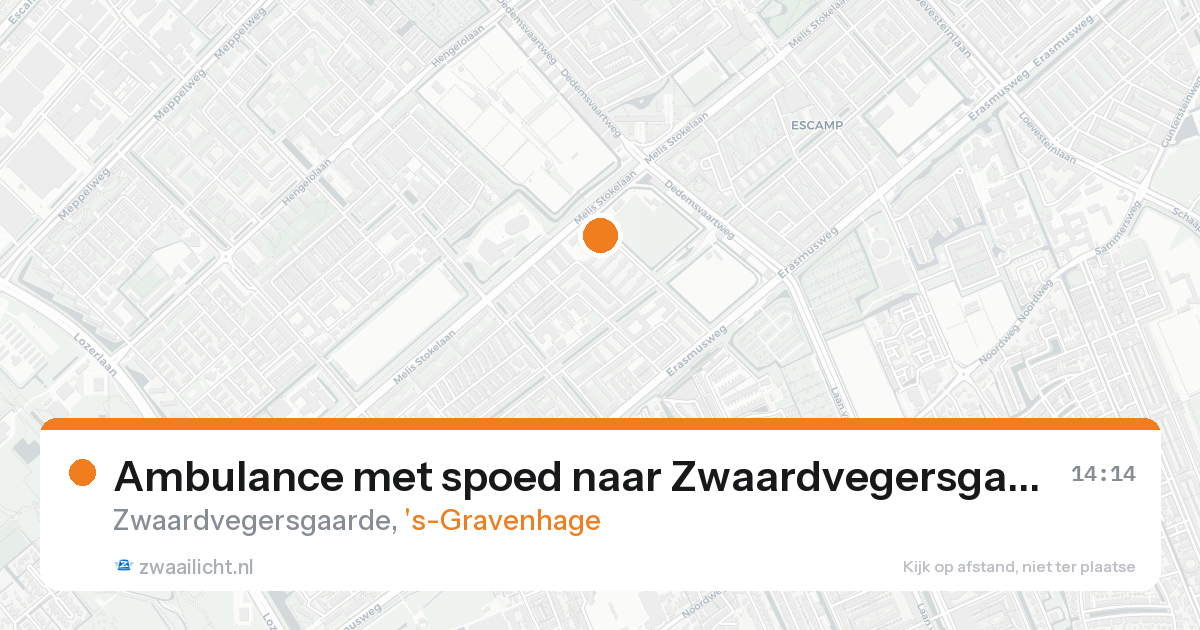 Ambulance met spoed naar Zwaardvegersgaarde in 's-Gravenhage — 18 aug 2026