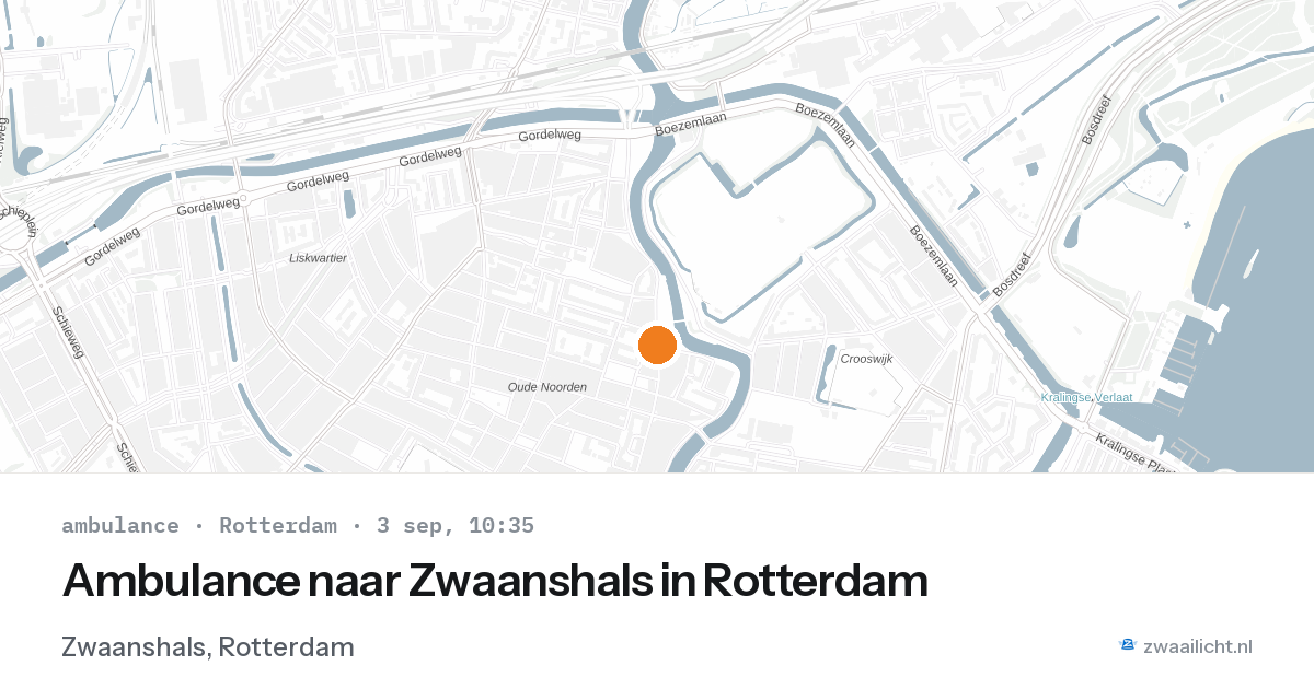 Ambulance naar Zwaanshals in Rotterdam — 3 sep 2026