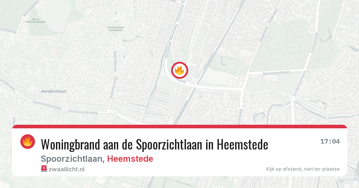 Woningbrand aan de Spoorzichtlaan in Heemstede — 28 jul 2026