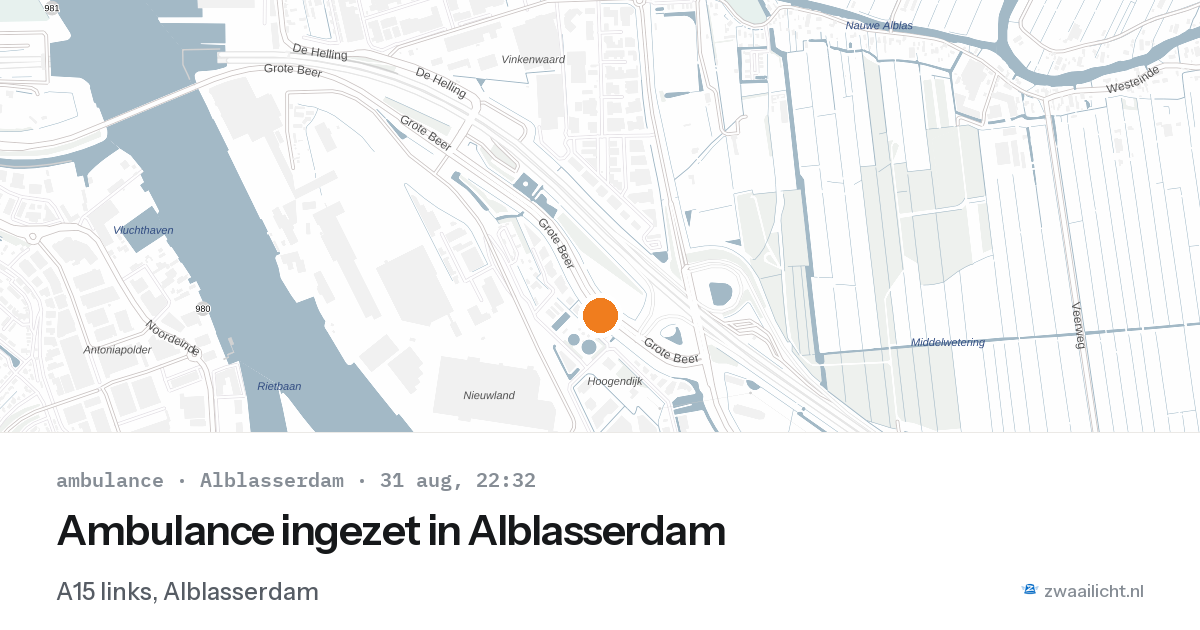Ambulance ingezet in Alblasserdam — 31 aug 2026