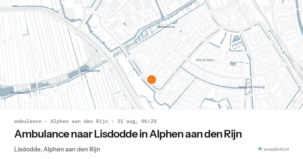 Ambulance naar Lisdodde in Alphen aan den Rijn — 31 aug 2026