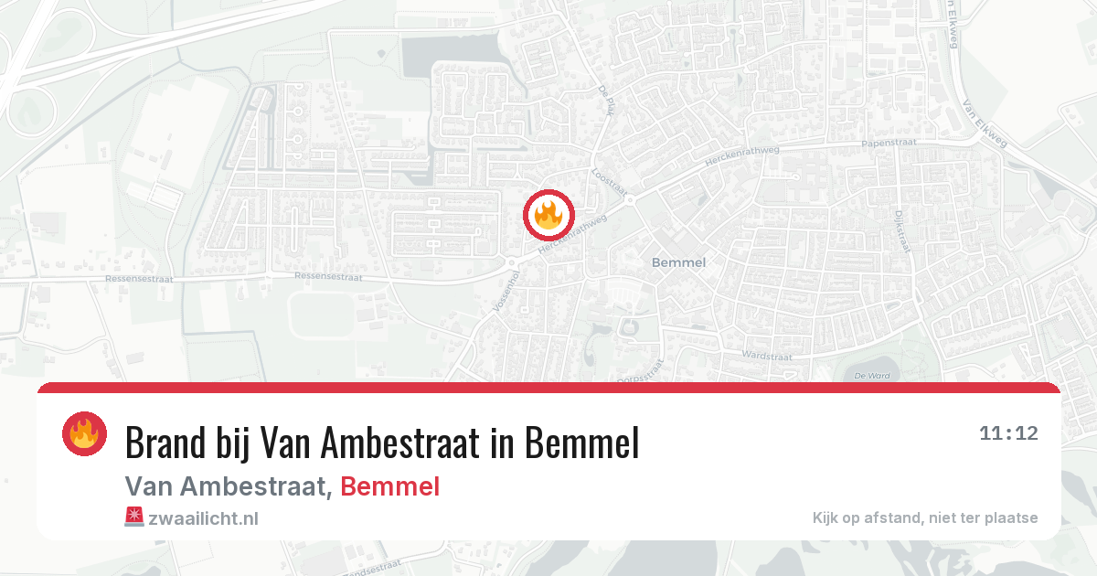Brand bij Van Ambestraat in Bemmel — 26 jun 2026