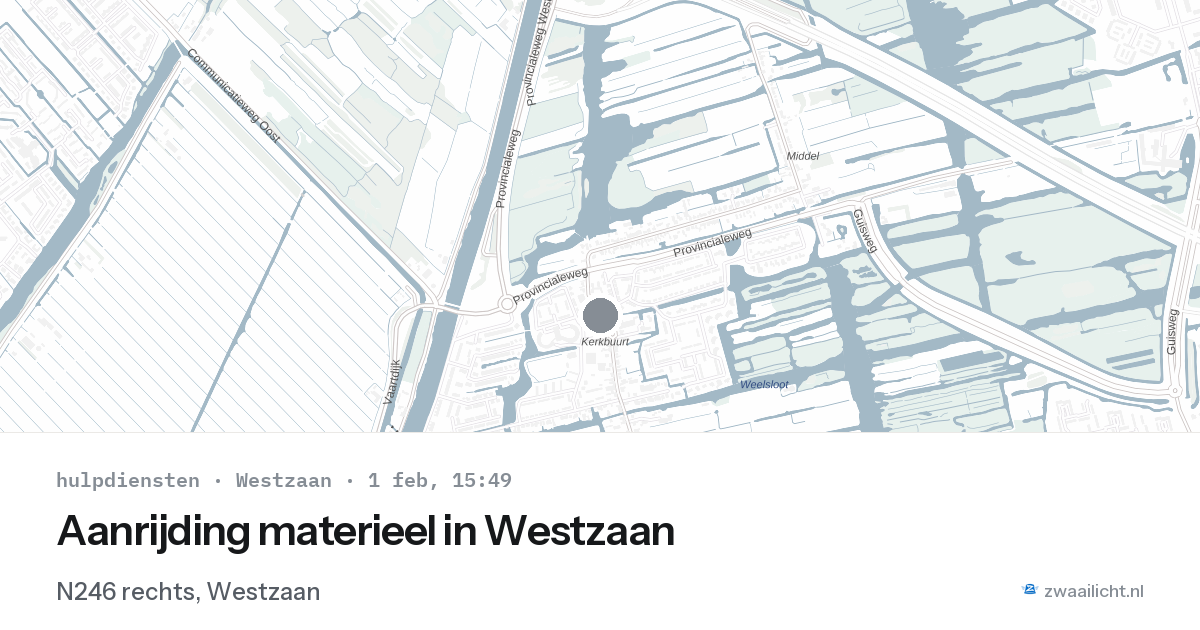 Aanrijding materieel in Westzaan — 1 feb 2026