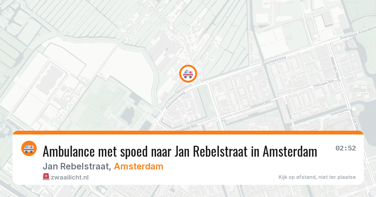 Ambulance met spoed naar Jan Rebelstraat in Amsterdam — 11 aug 2026