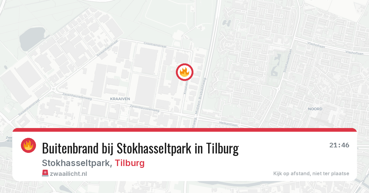 Buitenbrand bij Stokhasseltpark in Tilburg — 4 jul 2026