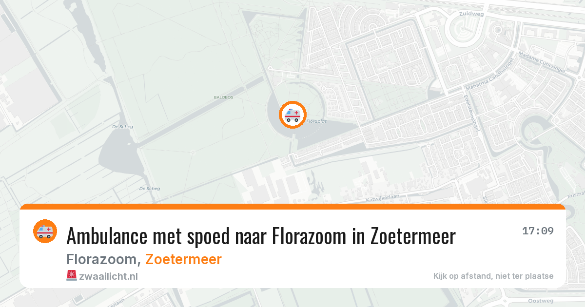 Ambulance met spoed naar Florazoom in Zoetermeer — 9 aug 2026