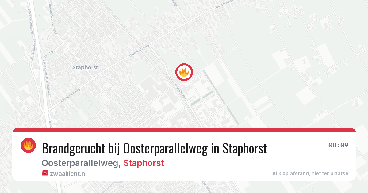Brandgerucht bij Oosterparallelweg in Staphorst — 27 mei 2026